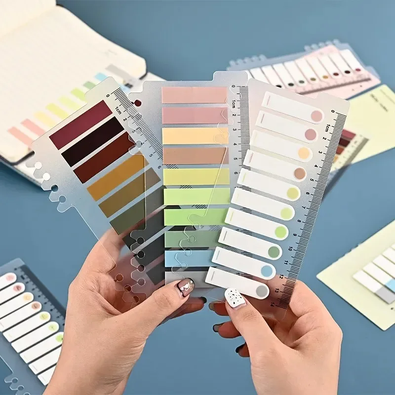 1-6pcs Colored stickers, sticky notes, self-adhesive labels, bookmarks, notebooks, school stationery, stationery supplies