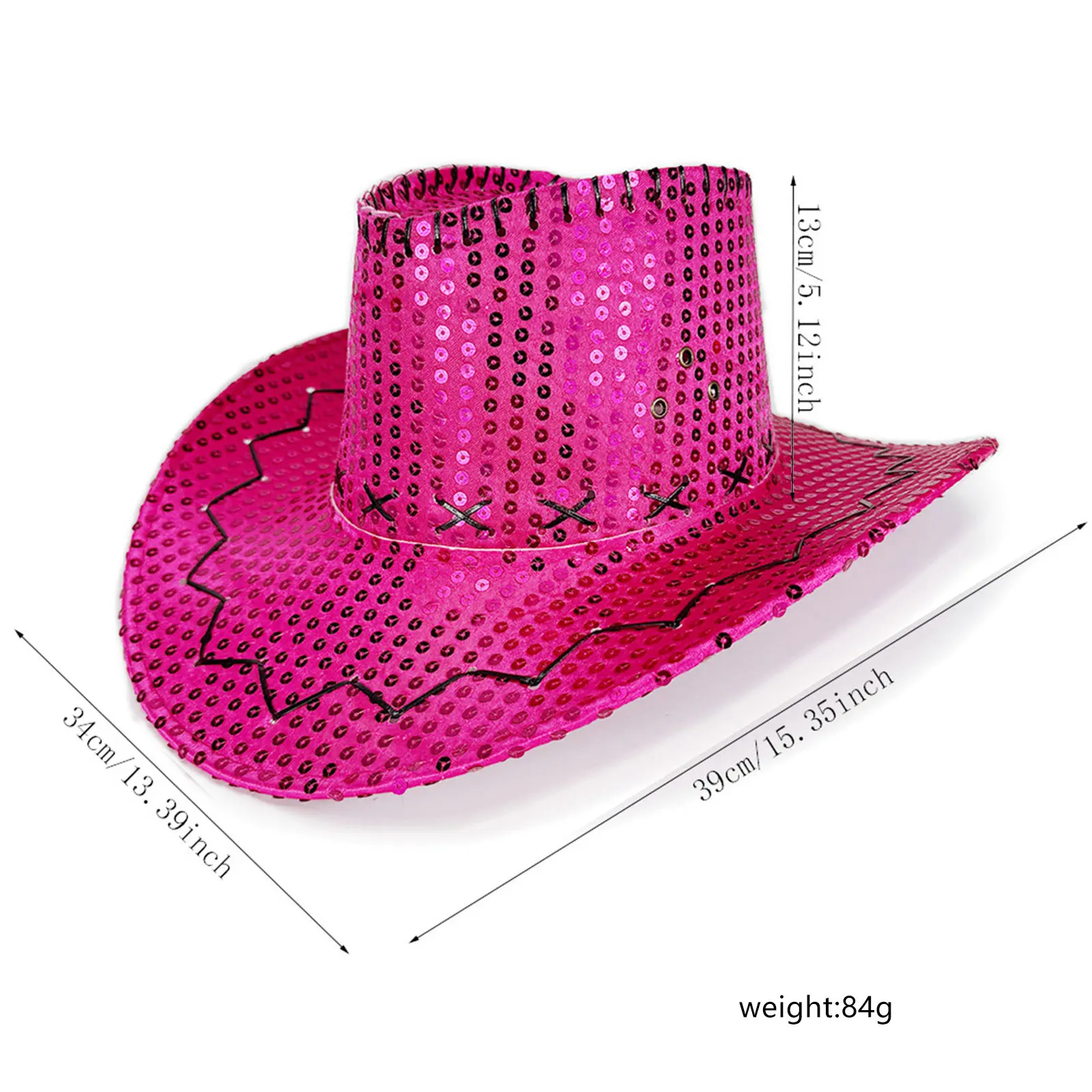 1Pc Cowgirls Hoed Retro Geborduurde Bloem Versierd Hoed Trekkoord Touw Cowboy Cap Voor Carnaval Halloween Party Props Levert