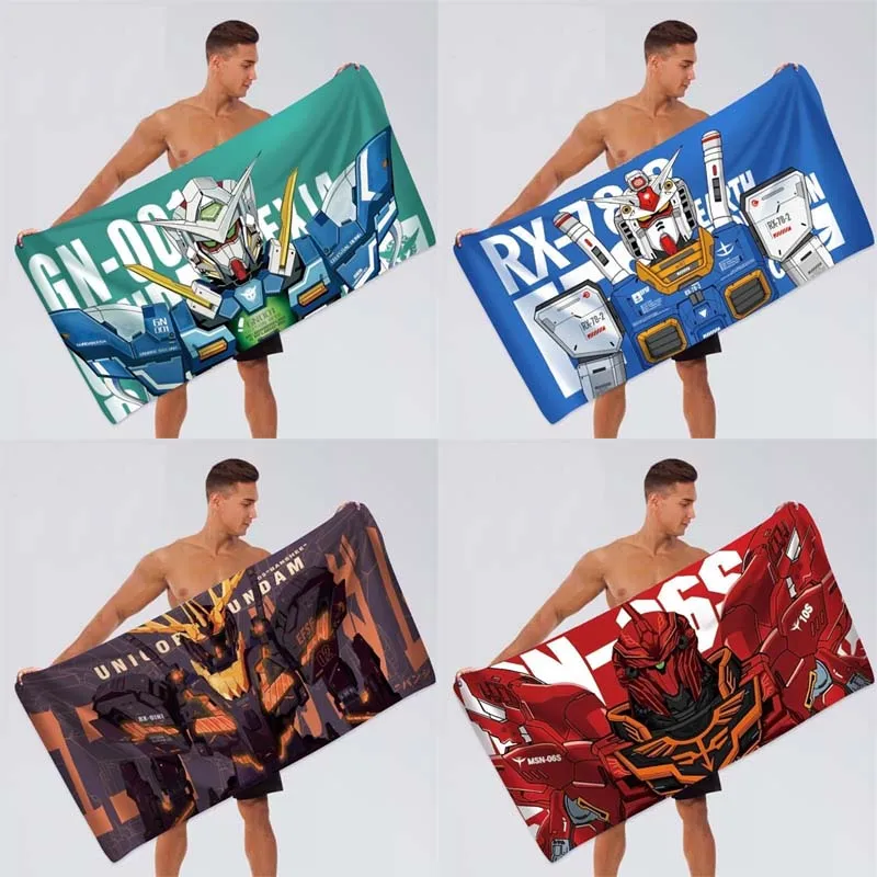 

Мобильный костюм Gundam Банное полотенце Мочалка Полотенце из полиэфирного волокна Аниме Мягкие впитывающие полотенца Фитнес и спортивные полотенца Подарки Новый