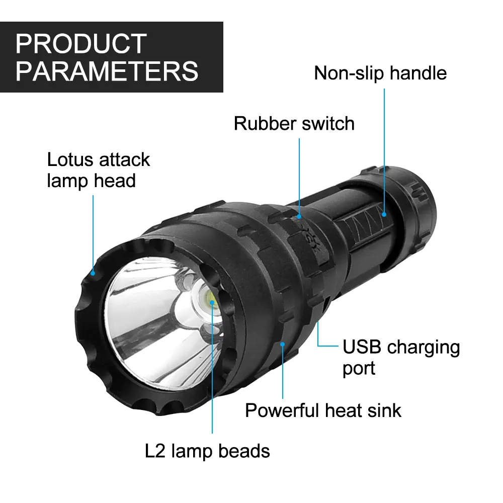 10W Professional Green Red LED Hunting Flashlight Tactical 5-Modes Predator Handheld Torch Rechargeable Lantern With Tail Switch images - 6