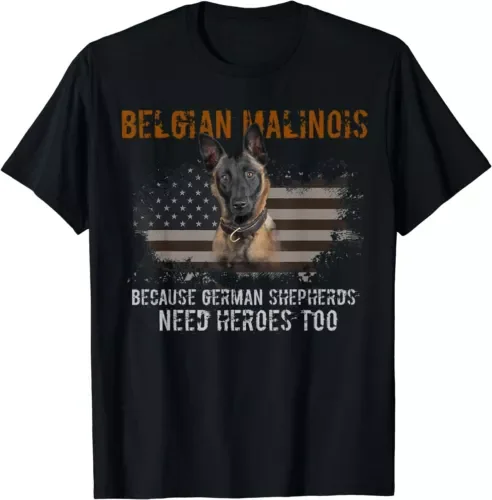 Belgian Malinois American Flag Funny Tee T-Shirt Unisex T-shirts Cotton Luxury Brand Vintage Oversized