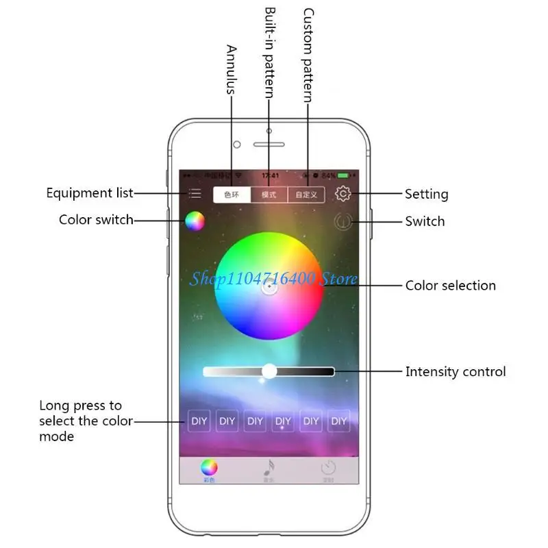 

y1gd Auto Colorful Light Starry Lamp Party Lights Auto Rotating Star Light APP Bluetooth-compatible Control