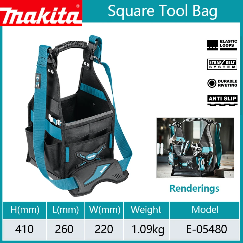 Makita Original Portable Tools Bag Multi-Functional Electrician Woodworker Repair Thickened Storage Bag Wear-Resistant Toolkit