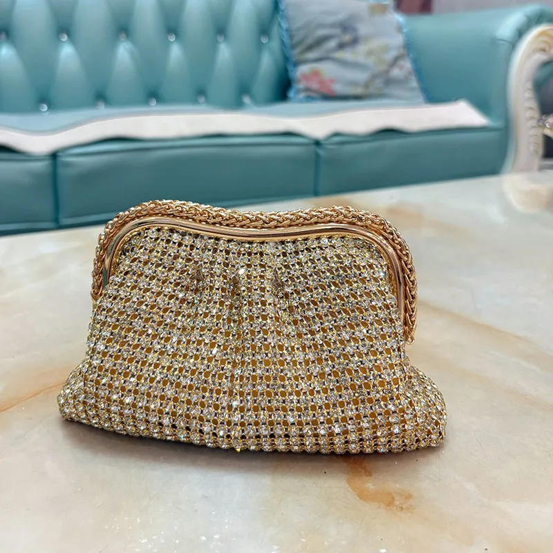 

rhinestone dinner clutch bag diamond small fragrant style underarm shoulder portable messenger bag