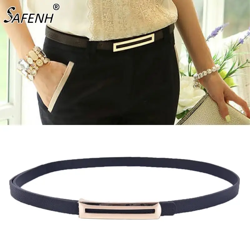 Metal Buckle Thin Belt Classic Wild Female Minimalist Thin Belt Straps Waistband Cummerbund Apparel Accessories