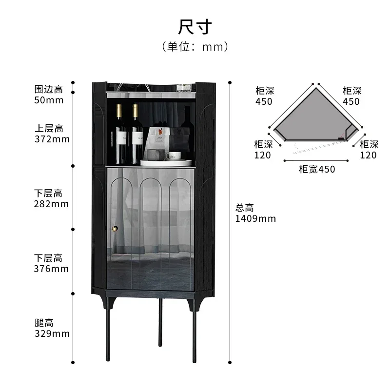 

Light Luxury Corner Cabinet Bedroom Corner Triangle Cabinet Shelf Nordic Living Room Modern Simple Locker Corner Wine Cabinet