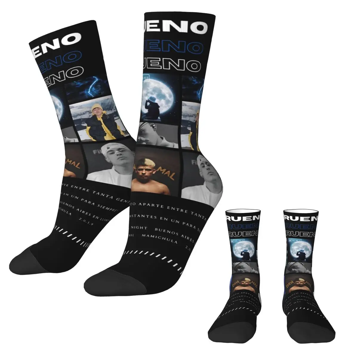 Rapper Trueno Album Cover Graphic Socks Leisure Stockings Autumn Anti Skid Men's Socks Breathable Pattern Cycling Socks