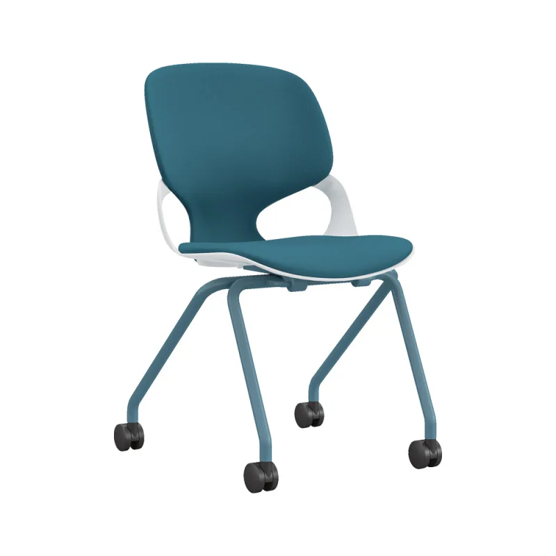 

Four legged pulley conference chair, modern and simple staff leisure chair, stackable training chair, lightweight iron tripod