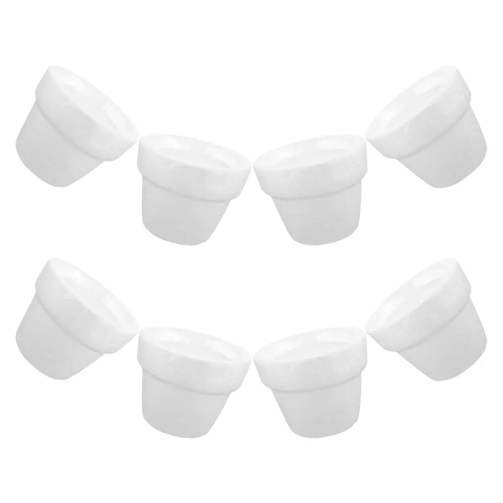 

8 Pcs Diy Planter Pots for Painting Bouquet Accessories Floral Flower Foam Blocks Flowerpot Artificial Dragon Round
