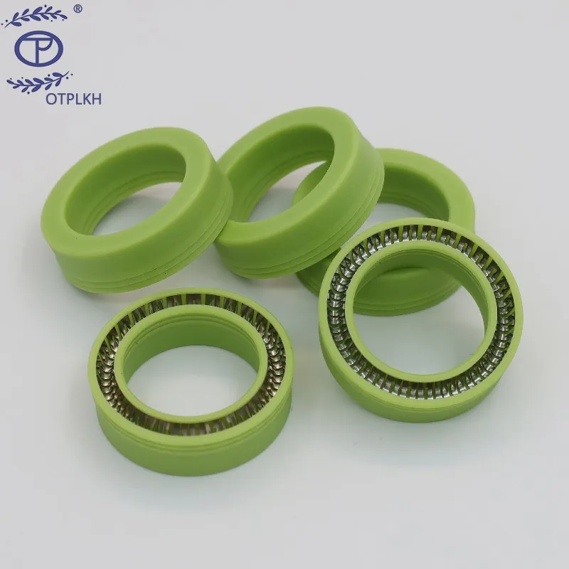 

Spring seal ring for shaft UPE seals Three-lip light green ultra-high molecular weight polyethylene with V spring customized