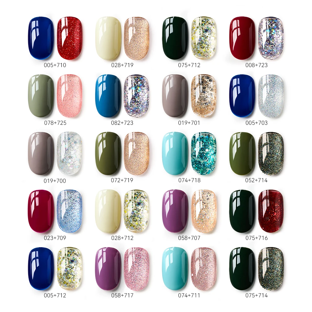 MAYCHAO 2/Set de esmalte de uñas de Gel Ultra brillo de colores sólidos, esmaltes semipermanentes LED UV para uñas, barniz de uñas para manicura