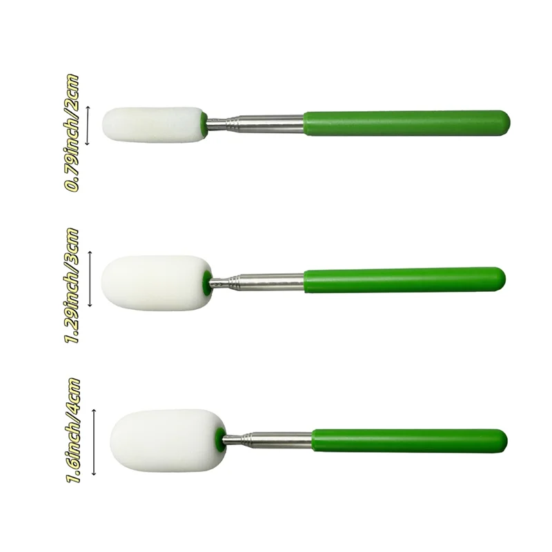 Teleskopowy patyczek gąbkowy, 3 szt. regulowanych prętów gąbkowych do usuwania wody z wysokich lub wąskich ceramik, rozciąga się do 70 cm