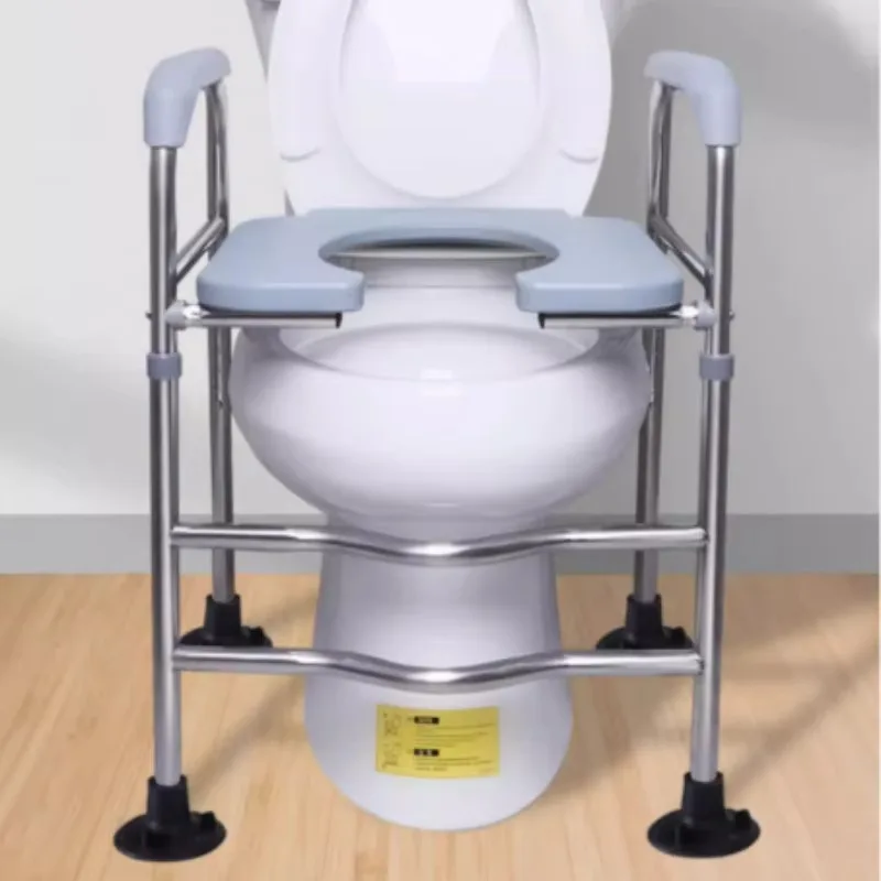 Toilet Booster Chairs with Handrails Portable Elderly Toilet Seat Easy Clean CommodeToilet Senior Mobility Aids Bathroom Helper