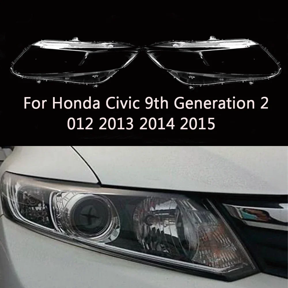 HTTCY  For Honda Civic 9th Generation 2012 2013 2014 2015 Headlight Cover Lens Shell Lampshade Headlamp Cover Head Lamp Shade