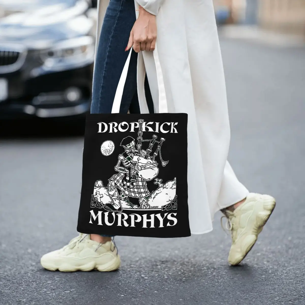 Vrouwen Mannen Dropkick Murphys Punk Band Draagtassen Canvas Boodschappentas Voor Shopper Handtassen