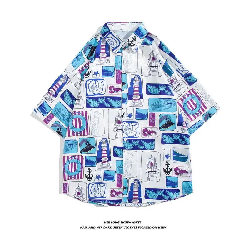 

Мужская повседневная свободная рубашка-поло из полиэстера для путешествий и пляжа, летняя, свободного кроя