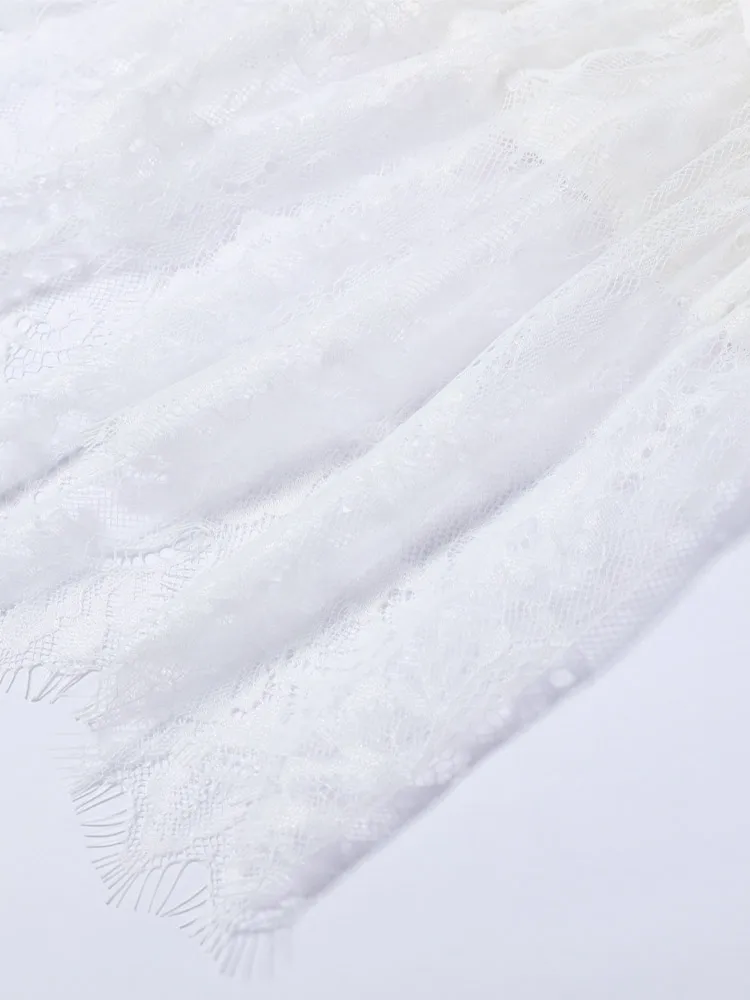 V-Ausschnitt Spitze Patchwork Meerjungfrauen-Mäntel Mesh-Hosenanzüge Damen Sexy Langarm Einreihige Schlanke Jacken Schlaghosen Neue Sets – Detail 11