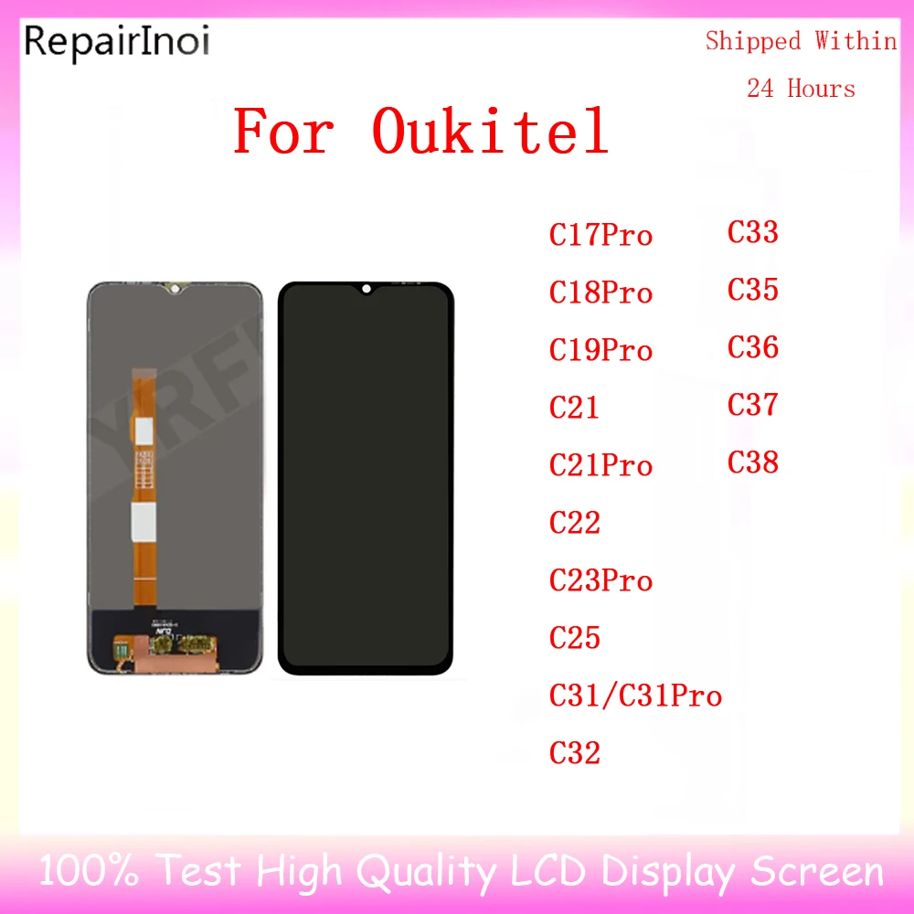 For OUKITEL C21 C22 C25 C32 C33 C35 C36 LCD Display Digitizer Assembly Oukitel C17 C18 C19 C21PRO C23 Pro C38 LCD Display Sensor