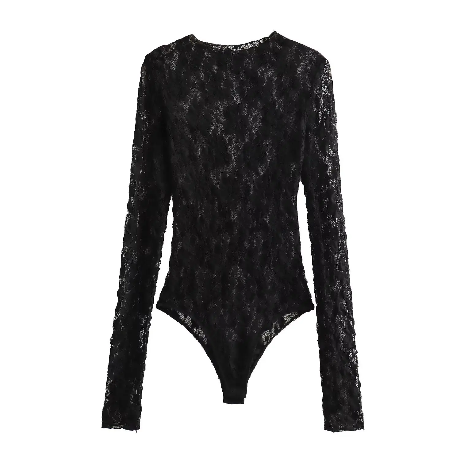 

Summer Autumn Lace Jumpsuits For Women Fashion New Long Sleeves Hollow Out Slim Onesies Female Chic Wild Women's Bodysuits