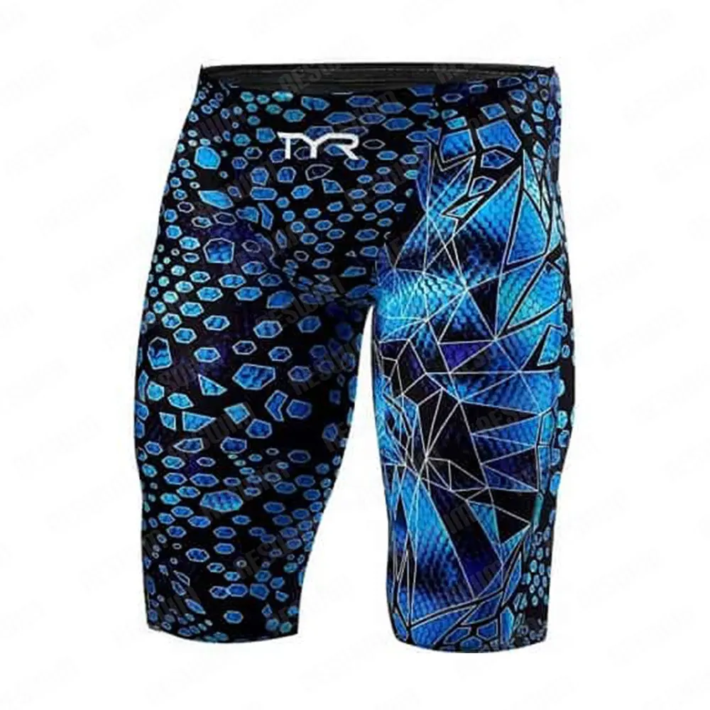 2025 Men's Swim Jammer Swimsuit Shorts Swimming Trunks Endurance Athletic Training Shorts Swimwear Man Surf Swim Jammers Pants image 2