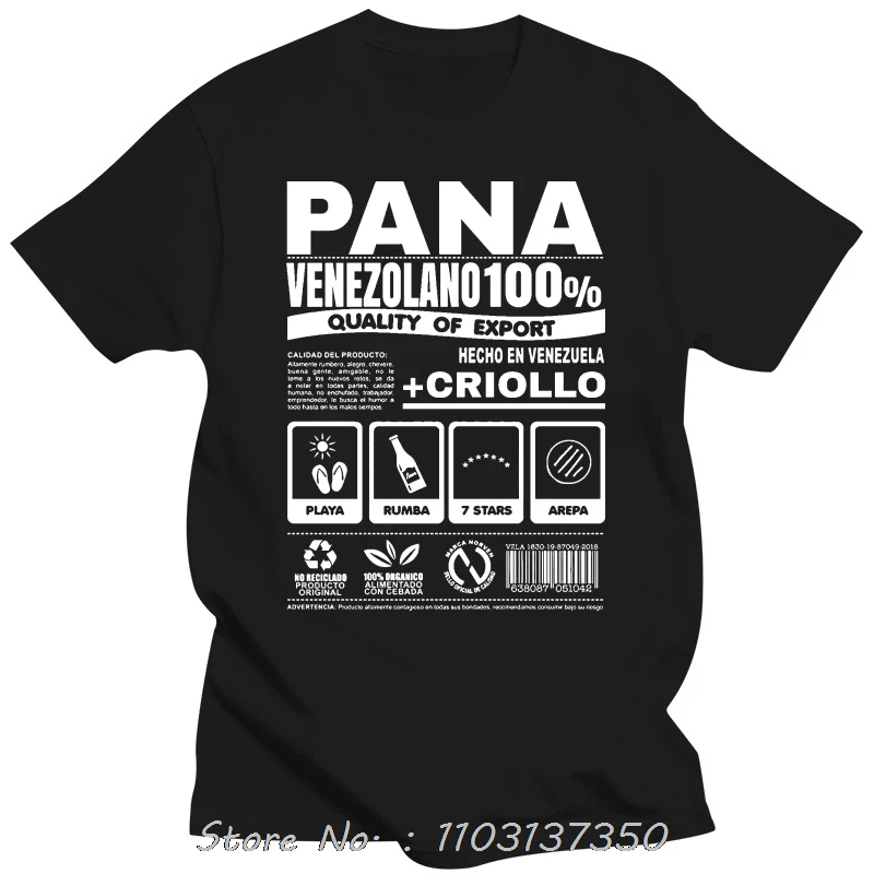 Camiseta de gran tamaño Pana Venezolano, divertida camiseta de Venezuela, camisetas de estilo masculino, Top Harajuku, ropa de marca de Fitness, camisetas de algodón