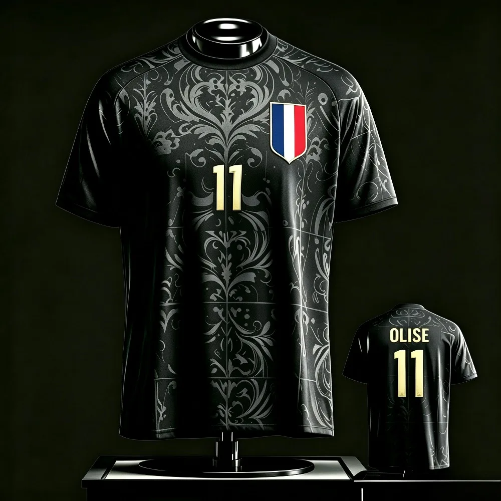 2026 France Fan Edition Soccer Jersey Black T-Shirt Summer Breathable Quick Dry Tops Outdoor Sports Short Sleeve Tees for Unisex