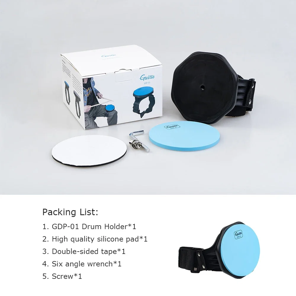 

JOYO GDP-01 Барабанная тренировочная площадка серии Guitto 5-дюймовый силиконовый тренировочный барабан из АБС-пластика с ремешком, детали музыкальных инструментов