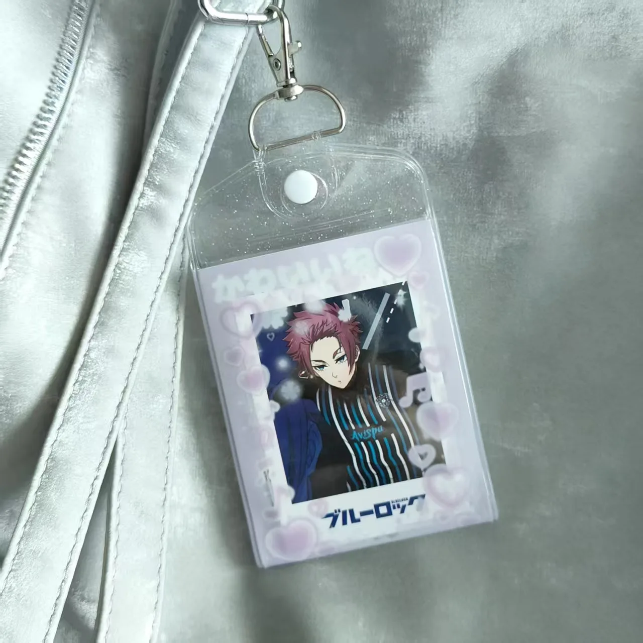 حامل بطاقات بسيط مزدوج الجوانب متعدد الجيوب مقاس 3 بوصات مع مشبك جراد البحر لمعرف الصور #5