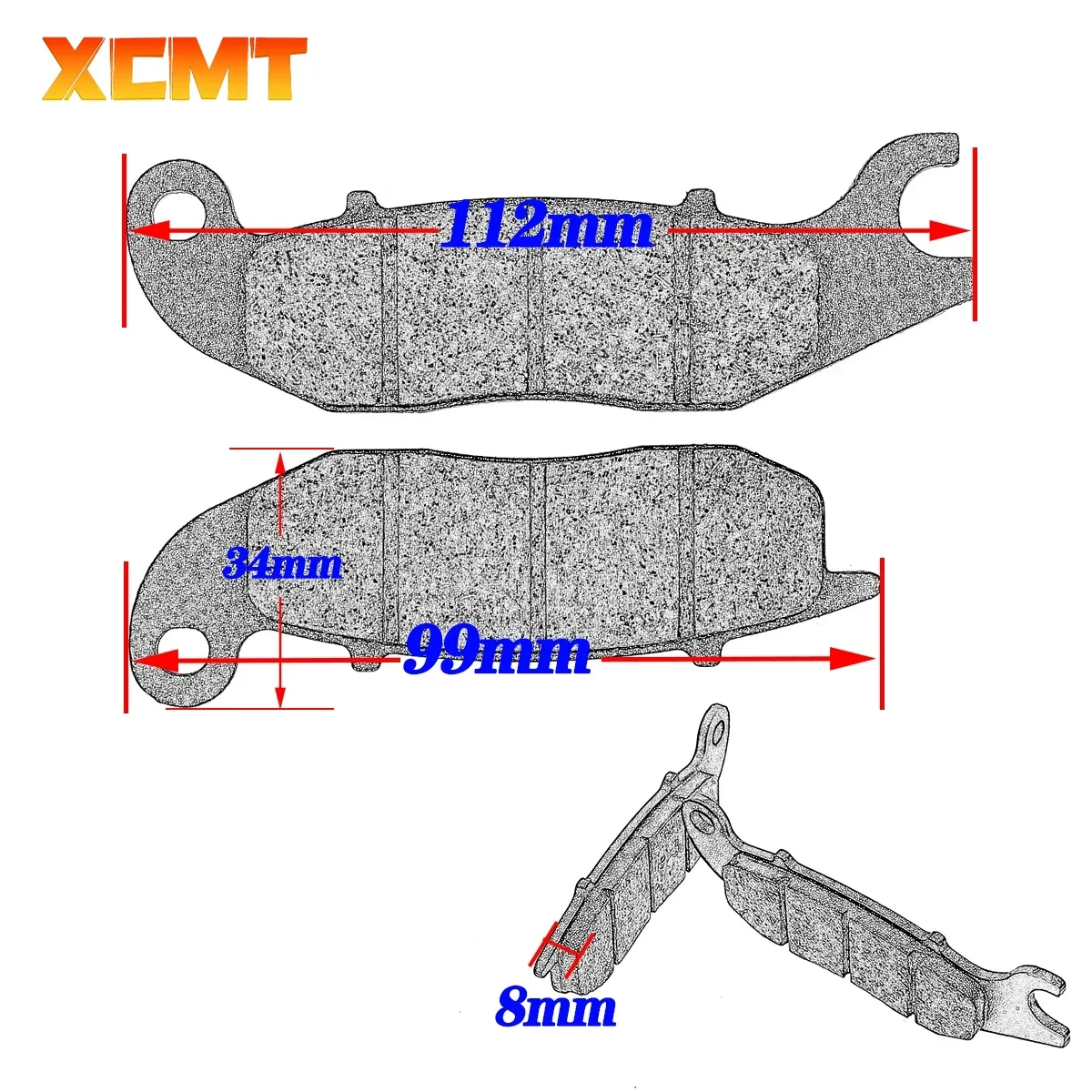 XCMT Motorcycle Front And Rear Brake Pads Kit For HONDA Monkey 125 2019 2020 2021 2022 CBR125 CBR125R 3-10 CBR150 CBR150R 00-10