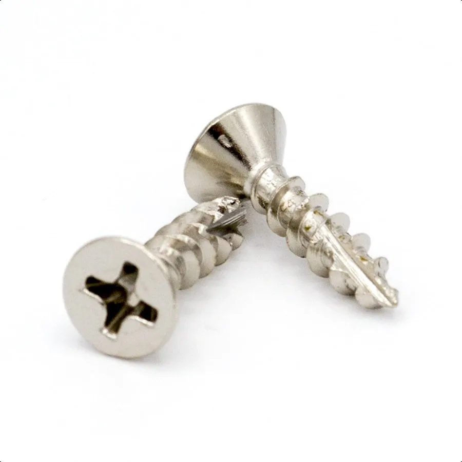 

Yellowbird 6 x 5 8 European Concealed Hinge Screw Flat Head Phillips Type 17 Nickel Wood Bit Included 1000 Ct.