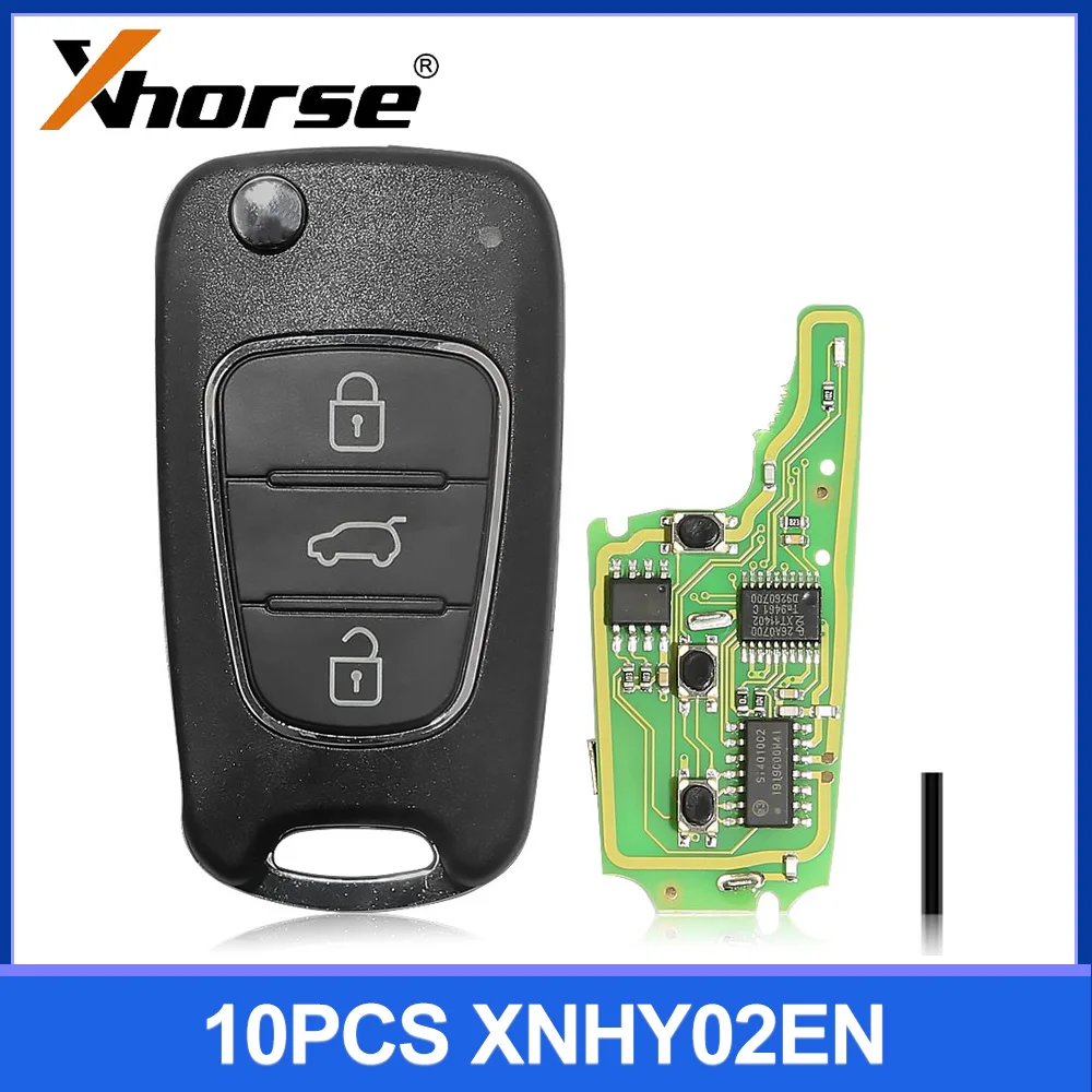 

10pcs/lot Xhorse XNHY02EN Wireless Remote Key for Hyundai Flip 3 Buttons English Work for Xhorse VVDI2 / Xhorse VVDI Key Tool