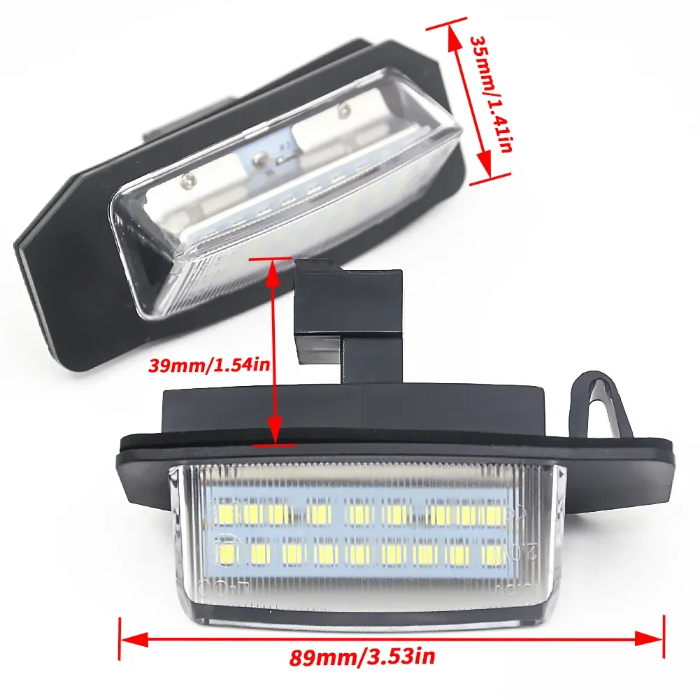 2Pcs LED Number License Plate Light For Mitsubishi Outlander XL(CW) 2006-2012 For Lancer Sportback 2008-2012