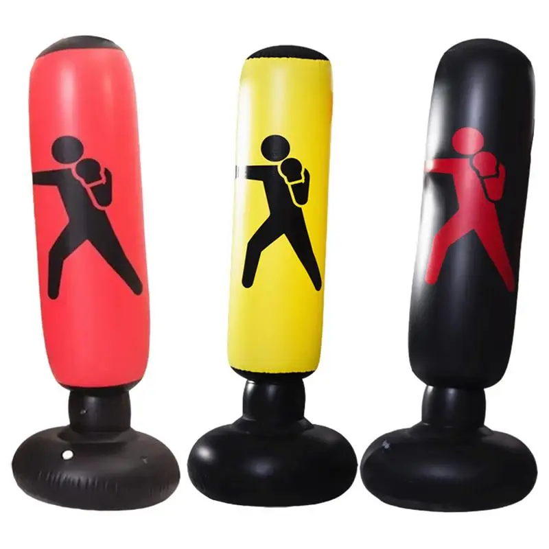 1.5M Fitness Inflatable Punching Bag Stress Punch Tower Bag Speed Stand Power Boxing Gloves MMA Target Bag For Kids Teenagers