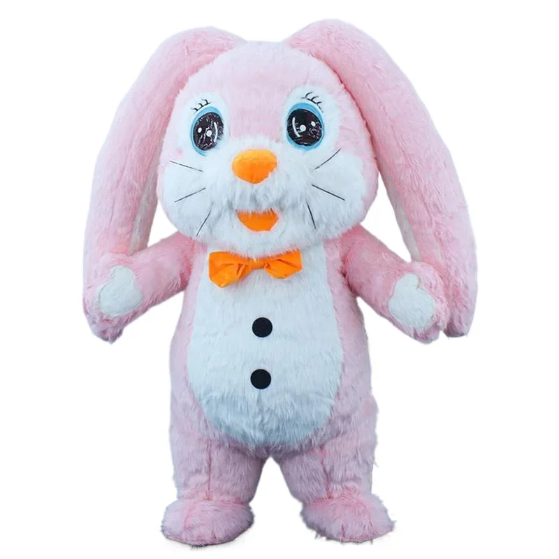 MINISO أفخم نفخ أرنب زي التميمة أرنب عيد الفصح تفجير وتتسابق للبالغين هالوين كرنفال فستان حفلة تنكرية