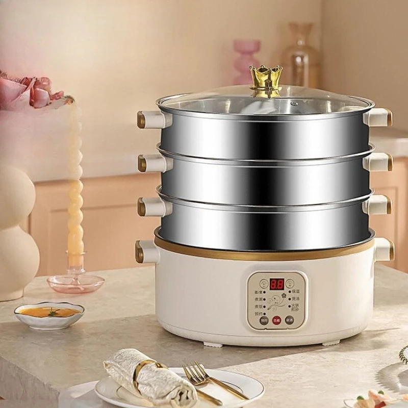 

Electric pot cooking stew integrated pot stainless steel electric steamer small electric steamer multi-functional household