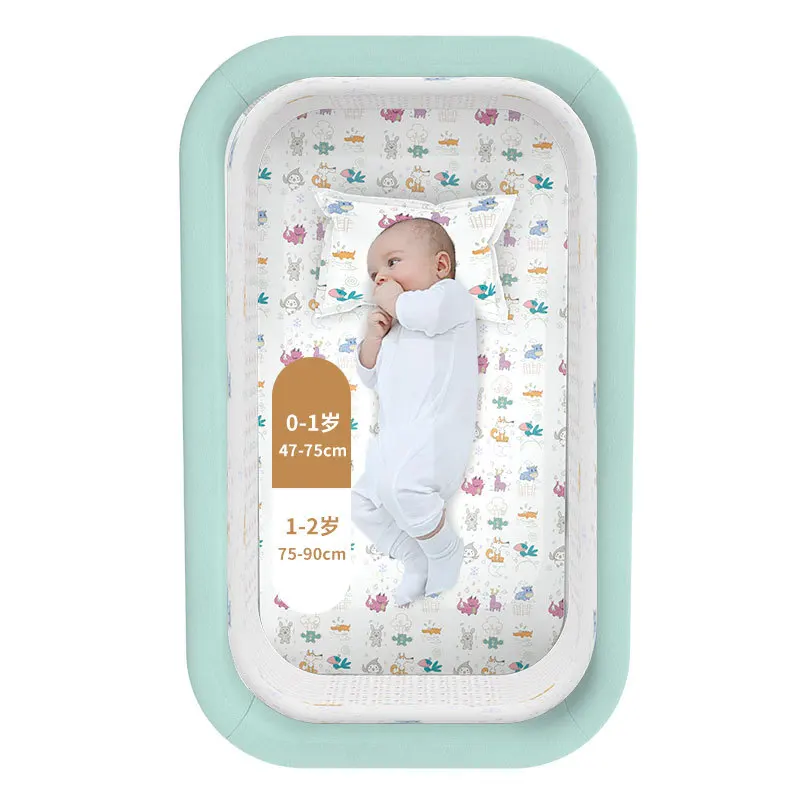 Tempat tidur bayi portabel, tempat tidur bayi dapat dilipat penyesuaian tinggi tempat tidur besar ayunan bayi anti-tumpah