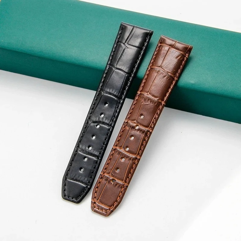 ل موريس لاكروا بونتوس ليه كلاسيكس سلسلة مقاوم للماء حزام جلد البقر الأصلي مزدوجة الصحافة للطي مشبك حزام الساعات 20 22 مللي متر