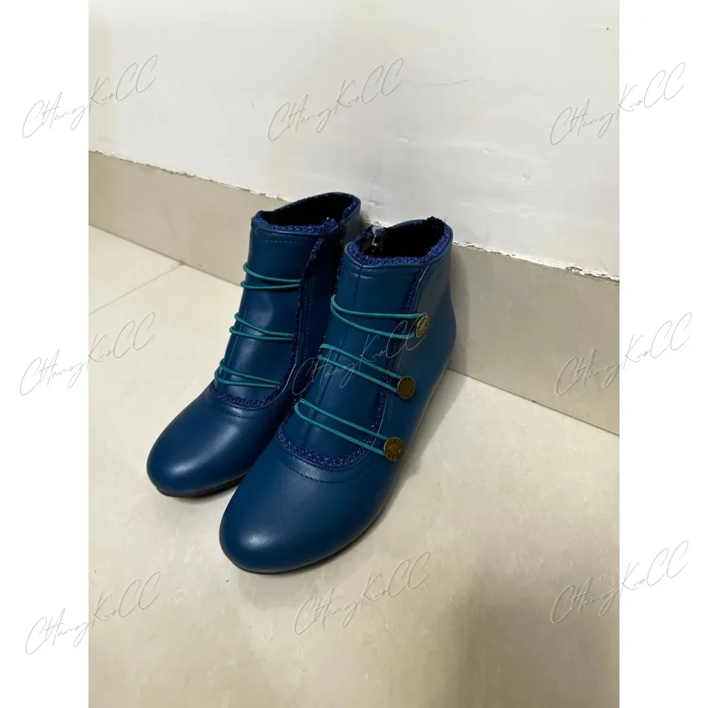 

Women Medieval Steampunk Leather Shoes Chunky Heel Booties Cosplay Halloween Gothic Gothic Punk Retro Anime Boots Fiesta Wizard