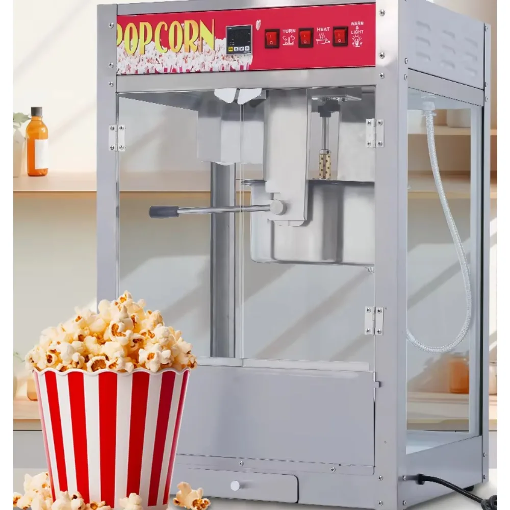 Large‑Capacity Automatic Commercial Popcorn Machine Electric Heating Stainless Steel Maker For Snack Shop Catering Use