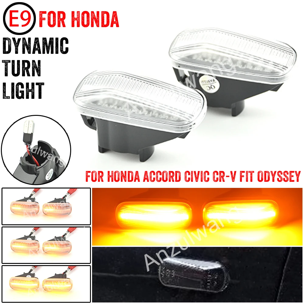 LED Turn Signal Lights Side Marker Lamp Dynamic For Honda CRV Accord Civic Jazz Fit Stream Integra DC5 Odyssey Acura