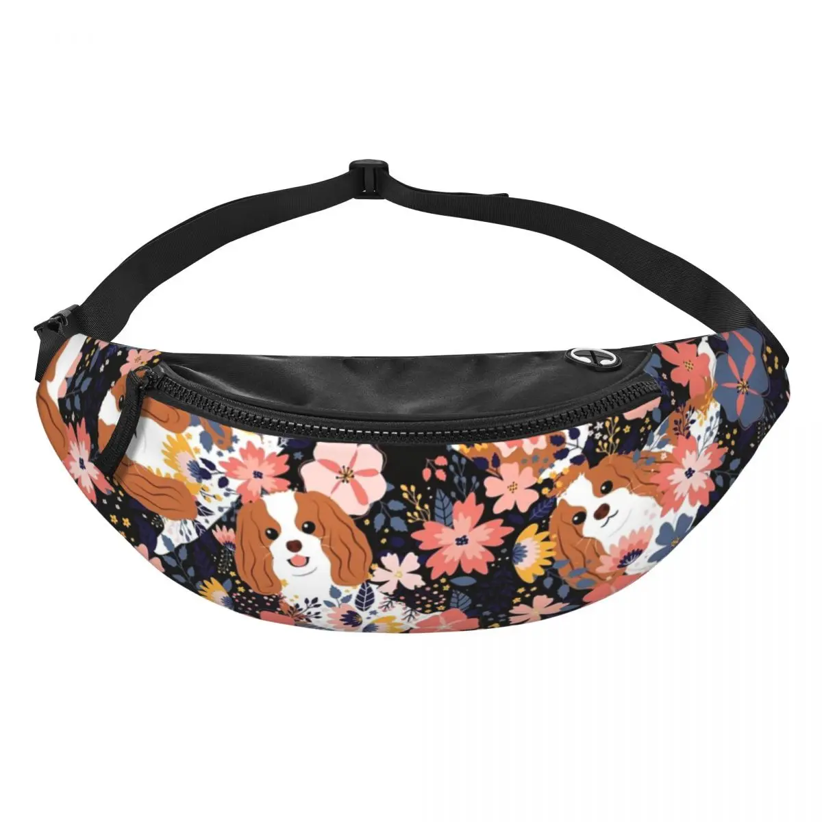 Cute Cavalier King Charles Spaniel Garden Fanny Pack for Men Women Cool Dog Crossbody Waist Bag Traveling Phone Money Pouch