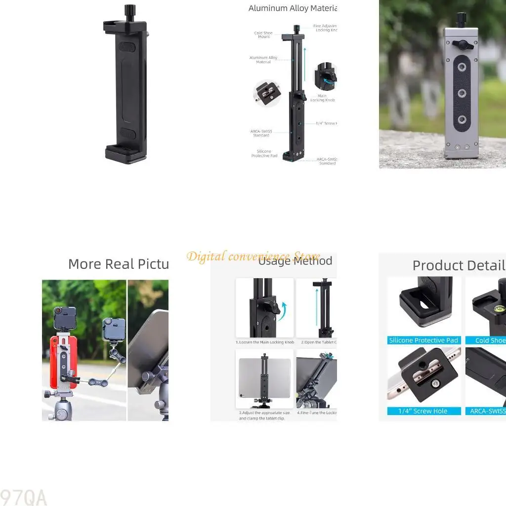 

97QA XJ-15 All Metal Tablet Stand Universal Aluminum Alloy Phone Holder Clip Mount