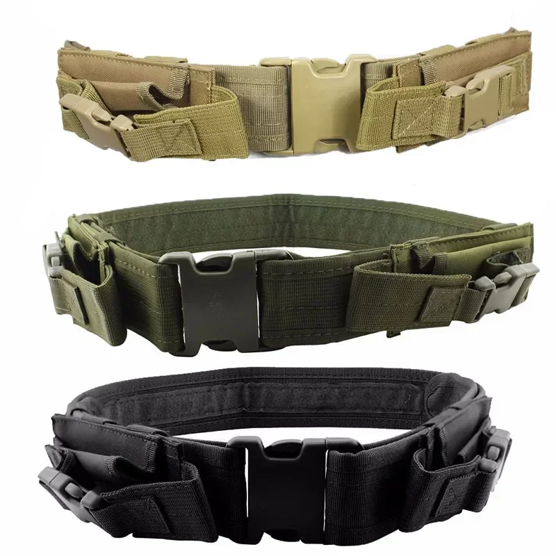 Tactical Belt Heavy Duty Elite Law Enforcement Utility Pistol Belt with 2 Pistol Magazine Pouch  Waist Strap Combat Gear