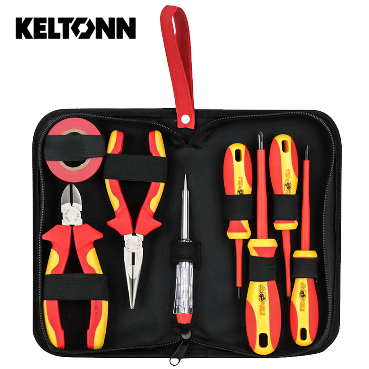 

Набор изолированных инструментов из 8 предметов, набор профессиональных инструментов, комплект включает две отвертки, диагональные плоскогубцы, ленту, игольчатые плоскогубцы, тестовые карандаши