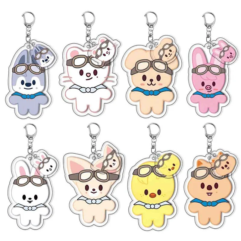 

Милый акриловый брелок SKZOO с мультяшными персонажами Stray Kids KPOP, подвеска для рюкзака, аксессуары, подарок на день рождения