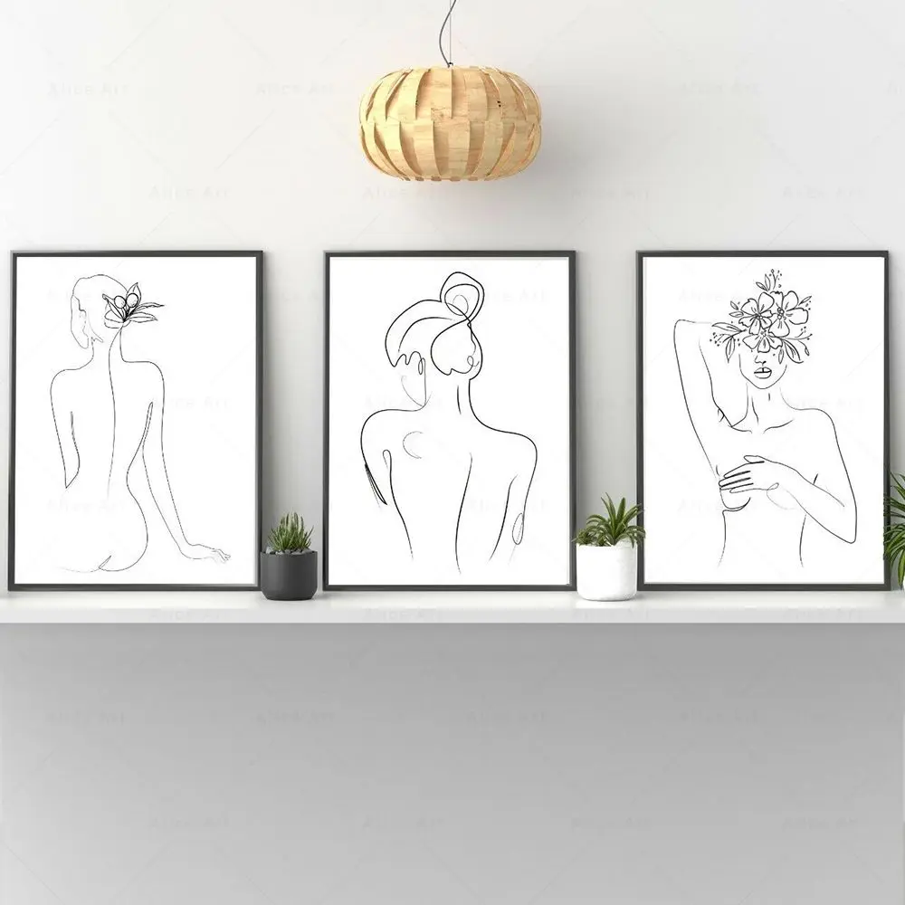 Female Body Line Wall Art Prints Abstract Sexy Girl Poster Nordic Minimalist Canvas Painting Wall Picture for Bedroom Home Decor