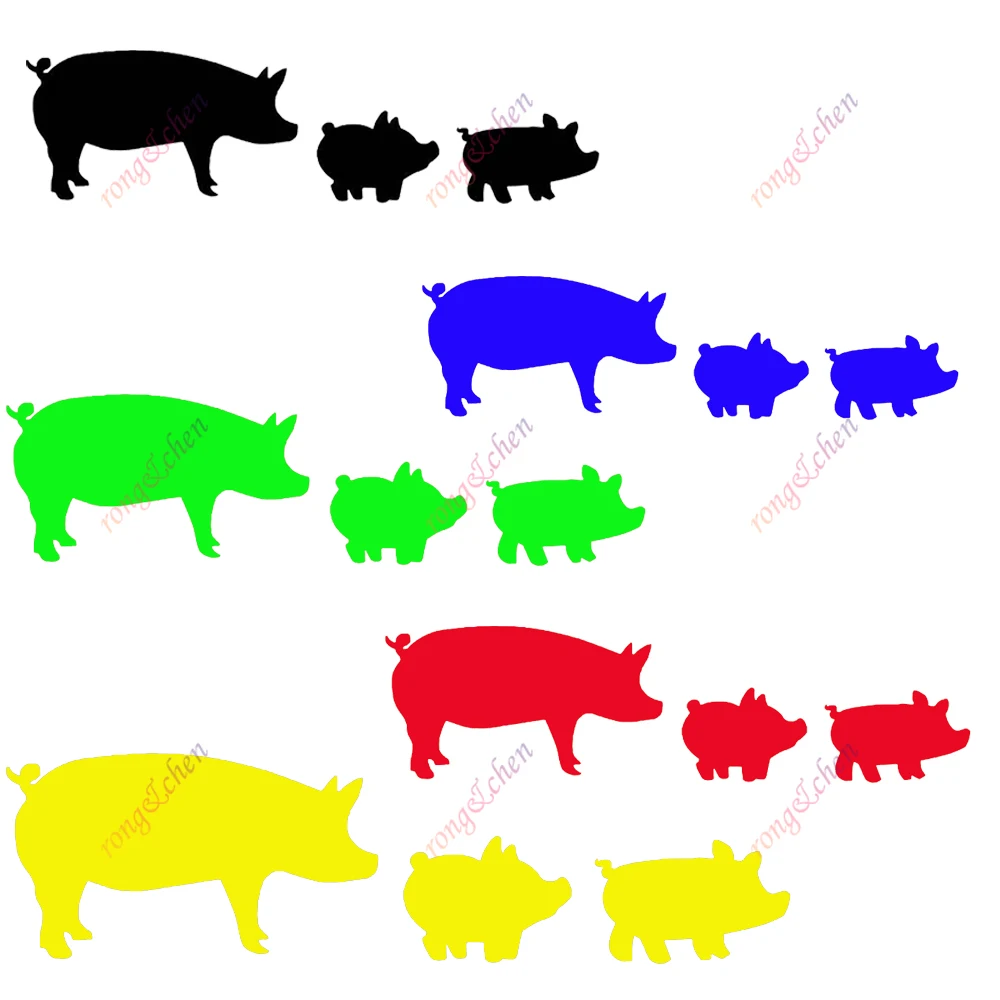

Funny Car Sticker Pig Family for Car Motorcycle Racing Helmet Laptop Trunk Body Car Window Surfboard Waterproof PVC Vinyl Decals