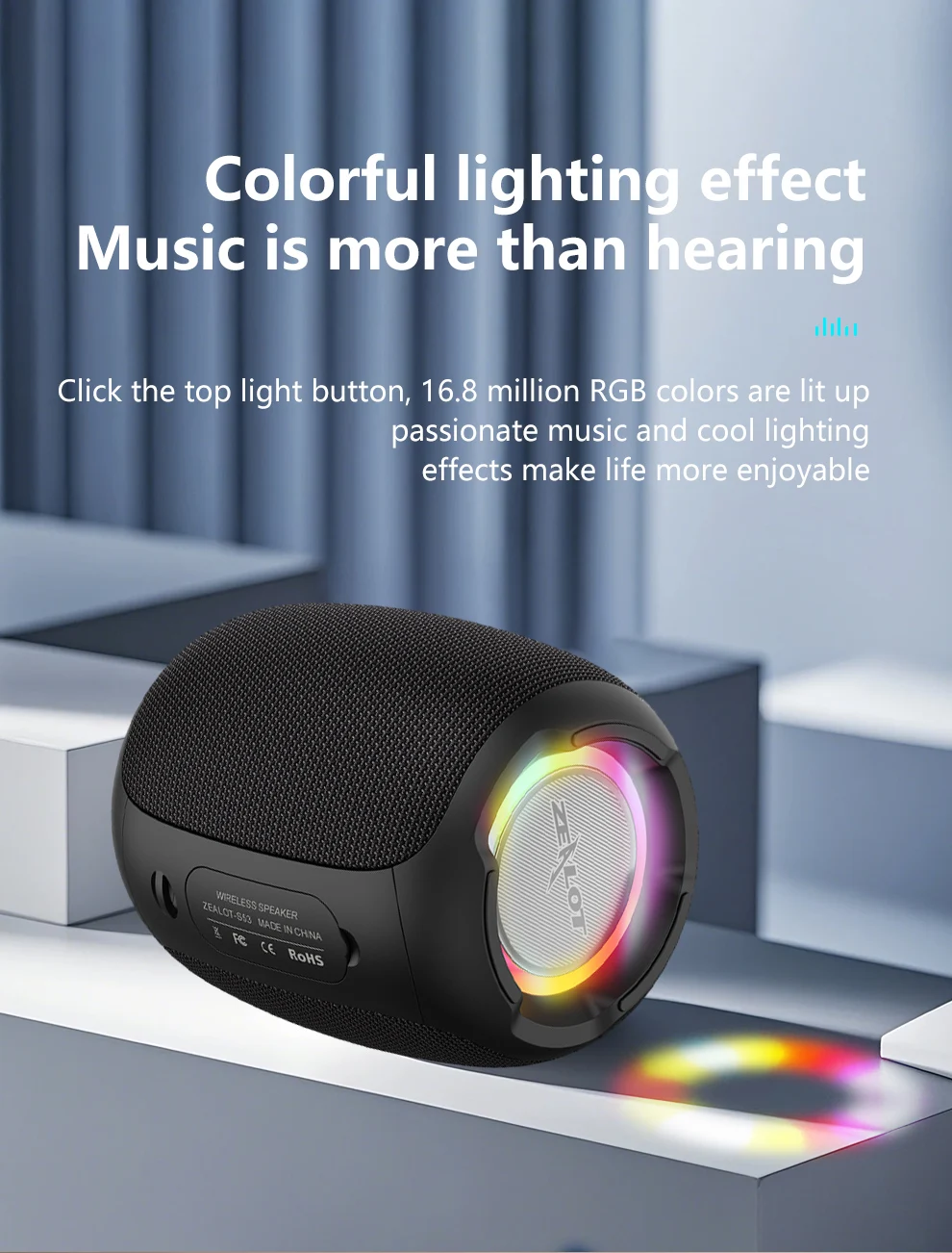 ZEALOT-S53 Tragbarer Bluetooth-Lautsprecher 10 Stunden 10W Super lauter Klang Bluetooth-Lautsprecher IPX6 wasserdicht für Telefon TF-Karte USB – Detail 10