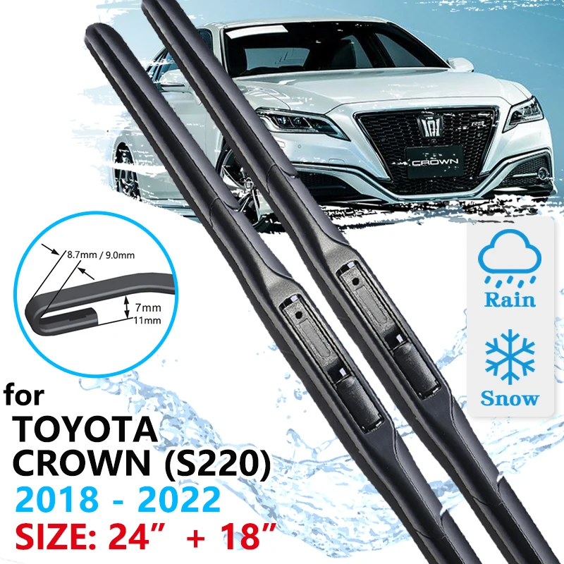 Car Front Wiper Blades For Toyota Crown S220 2018 2019 2020 2021 2022 Cleaning Windscreen Windshield Accessories Brushes Washer