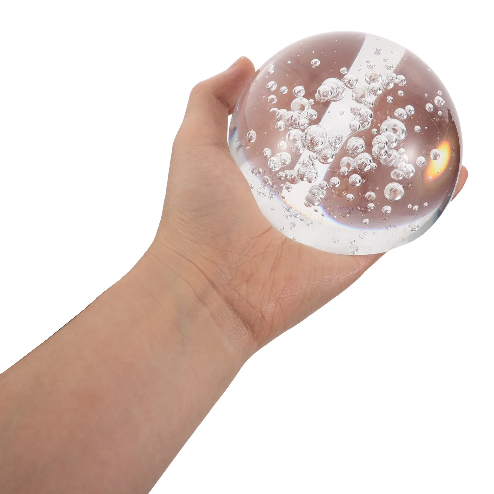 Half Crystal Ball Bubble Crystal Ball Paperweight 100Mm Glass Globe Sphere Lens Fengshui Office Desk Decor Clear Decorative